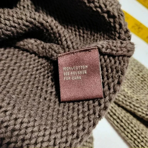 525 America Size Large Cotton Double Breast Snap Button Brown Washed Cardigan - Picture 9 of 9